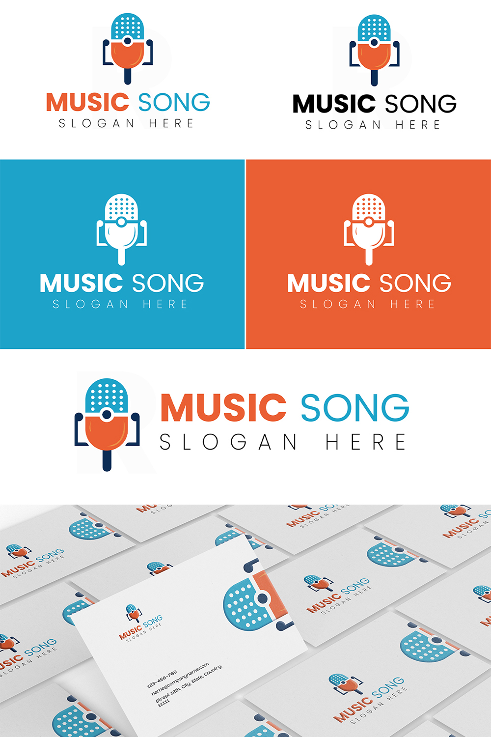 Music Song Logo Design pinterest preview image.