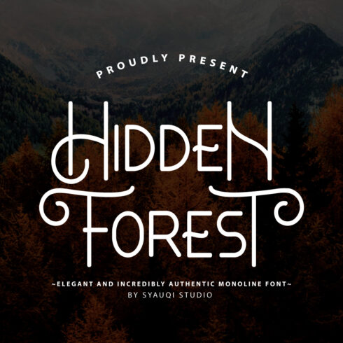 Hidden Forest, an elegant and incredibly authentic monoline font cover image.