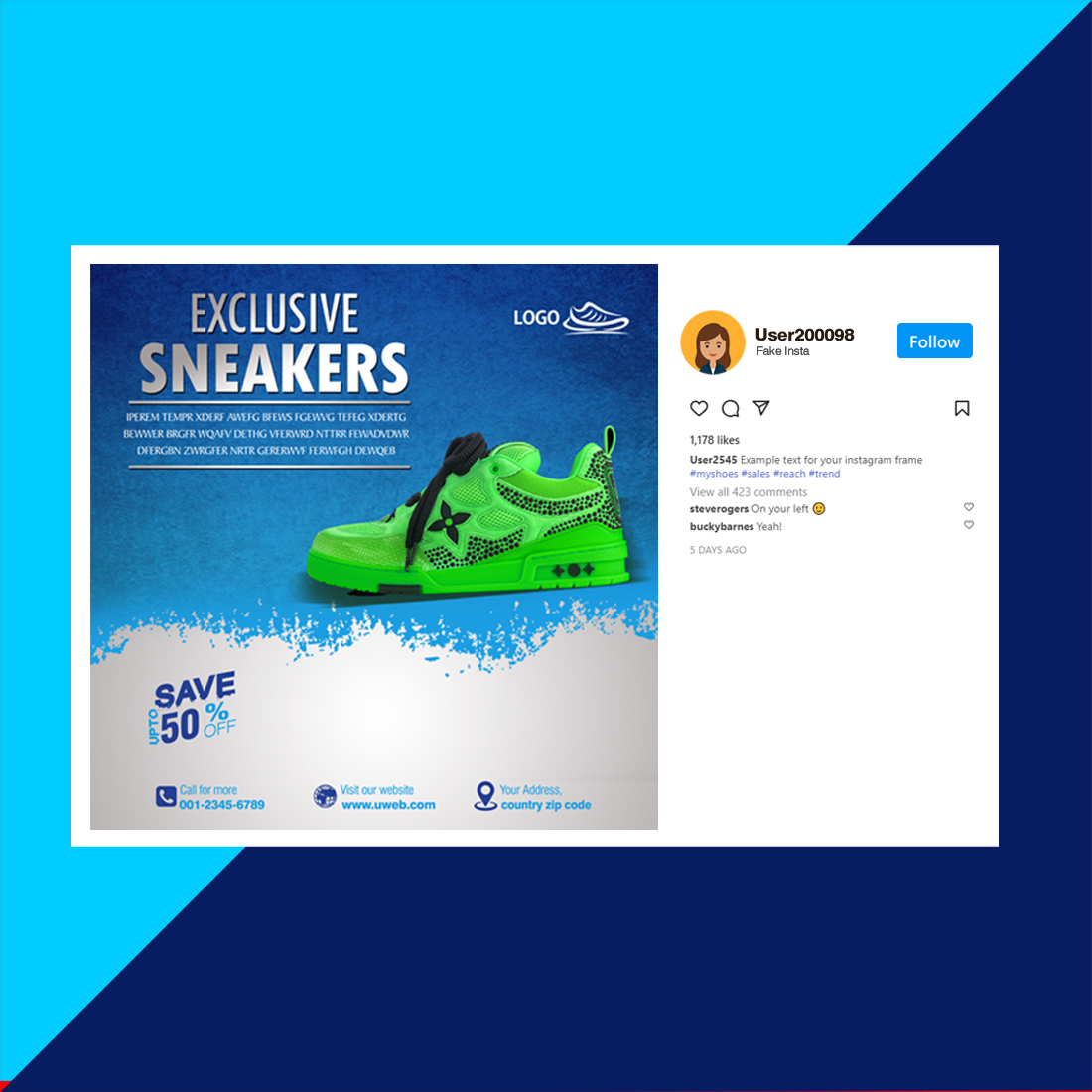 Social Media 4 Shoes Banner Designs 2024 6$ Only preview image.