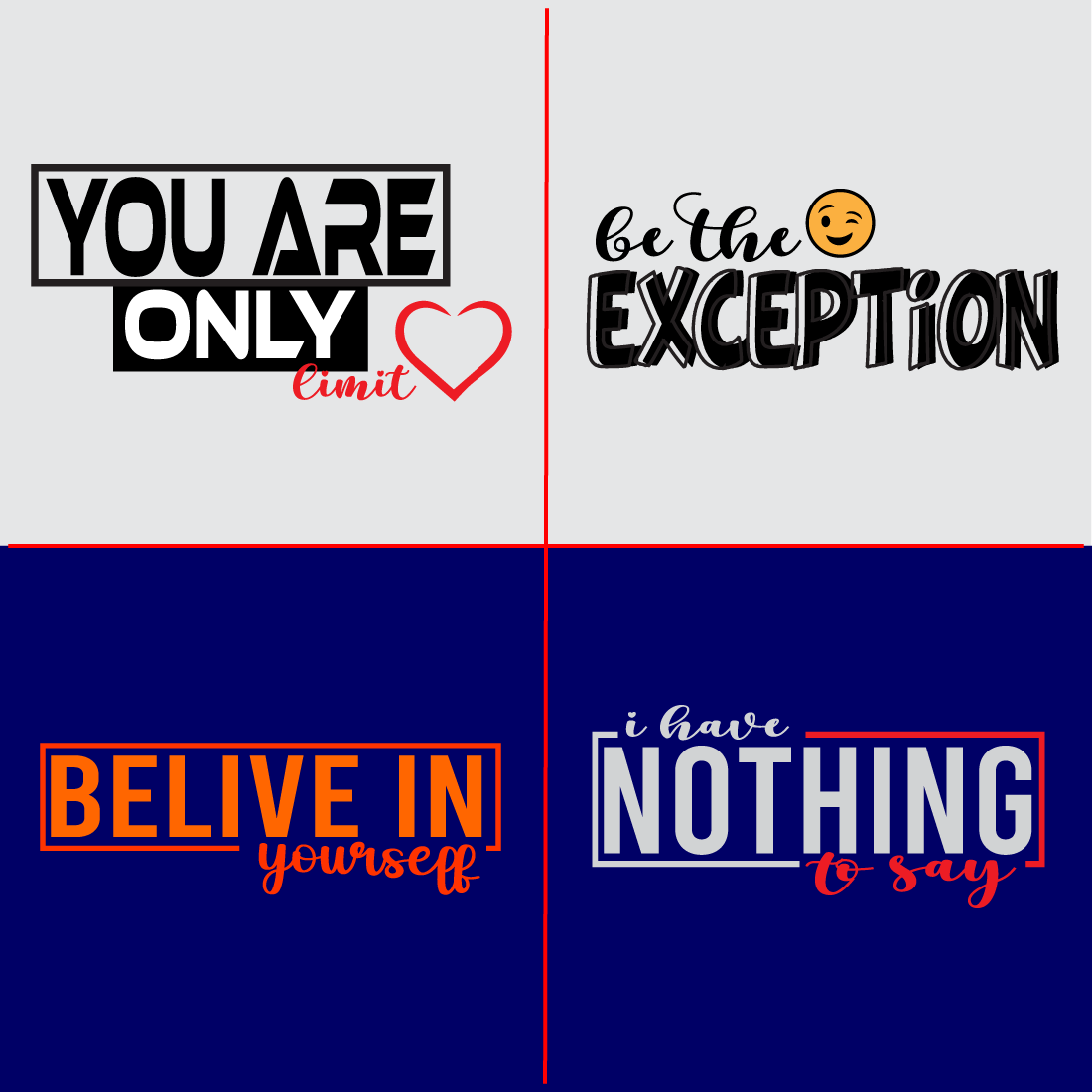 Motivational typography t-shirt design for everyone preview image.