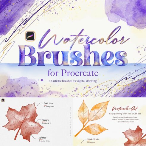 Watercolor Procreate Brushes cover image.