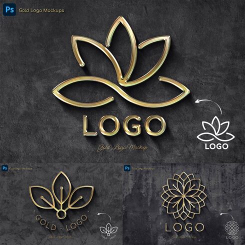Gold Text and Logo Mockups cover image.
