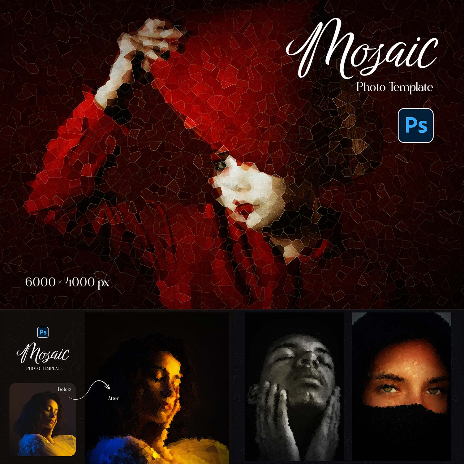 Mosaic Photo Template preview image.