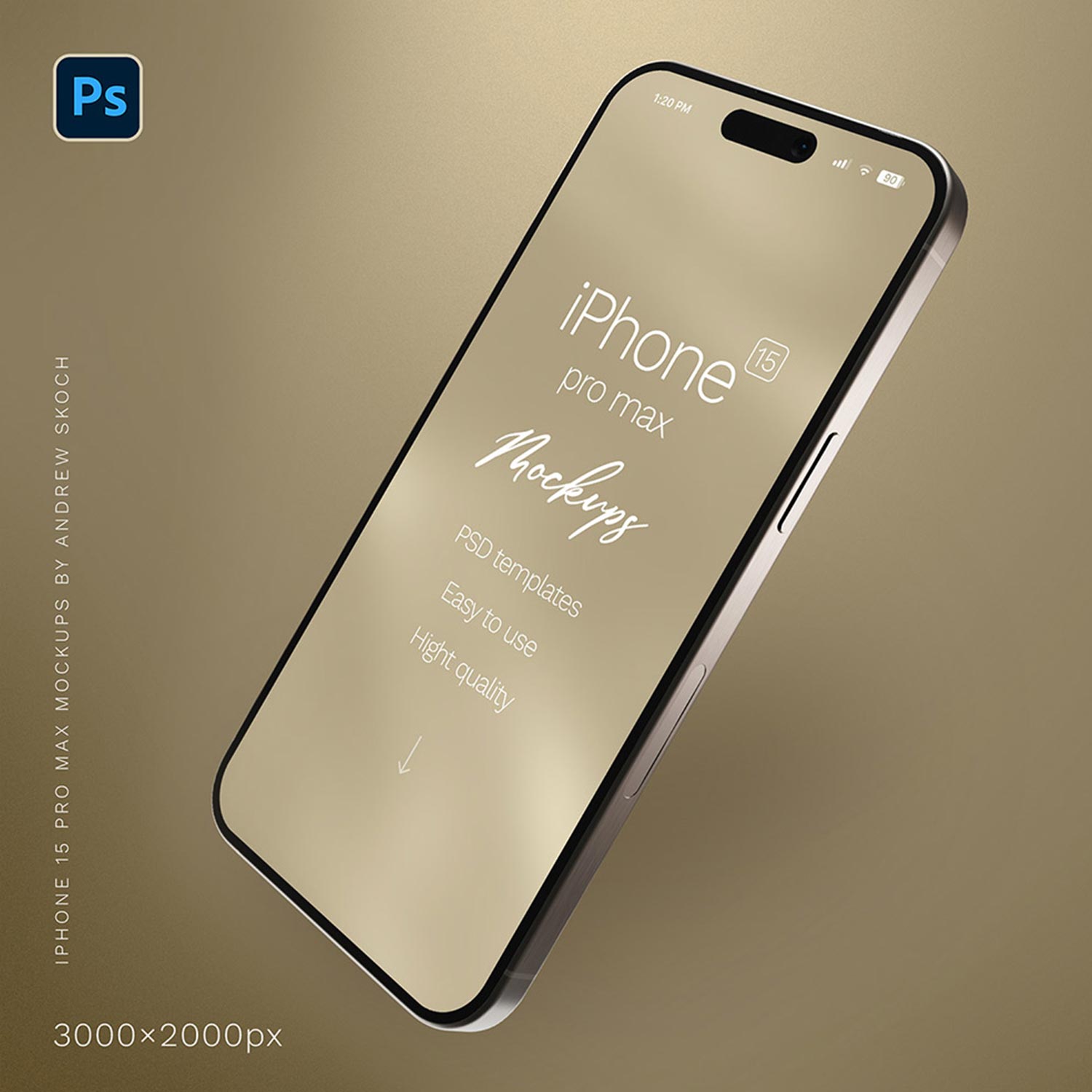 iPhone 15 Pro Max Mockups by Sko4 preview image.
