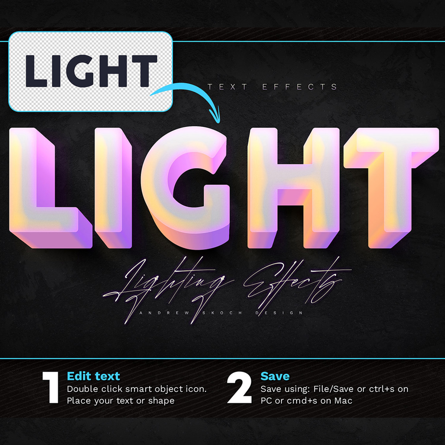 Double Light Text Effects preview image.