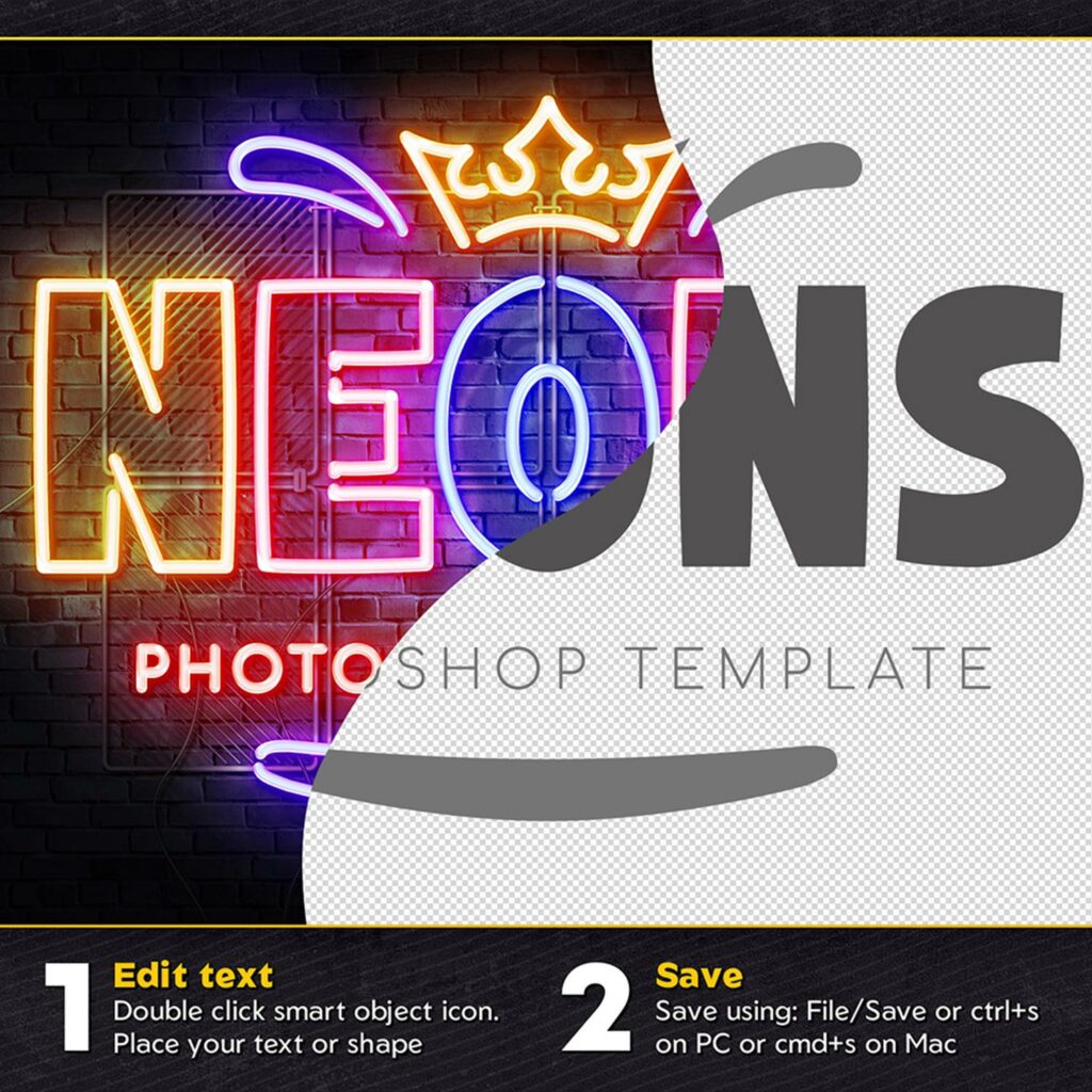 Neon Outline Photoshop Effect - MasterBundles