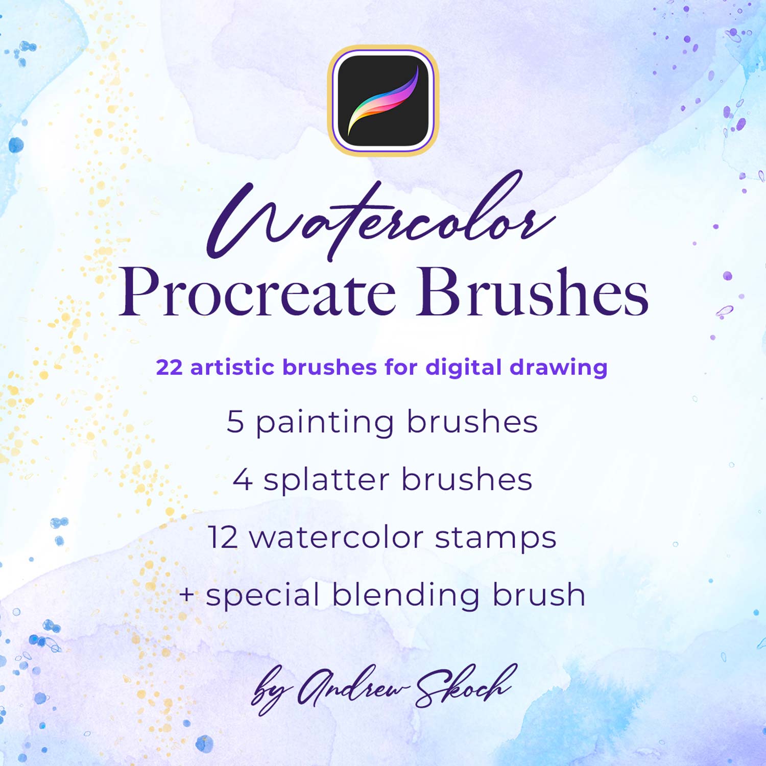 Watercolor Procreate Brushes preview image.