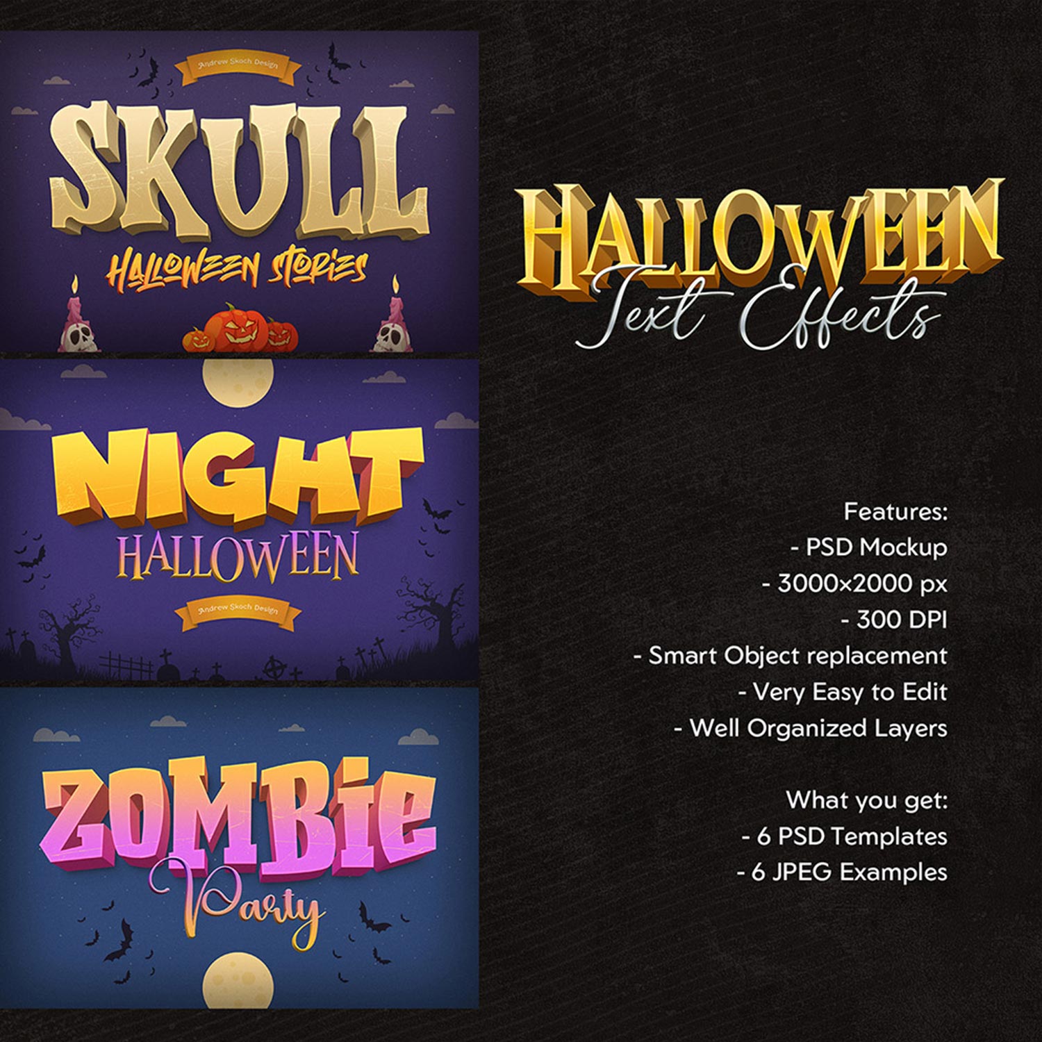 Halloween Text Effects preview image.