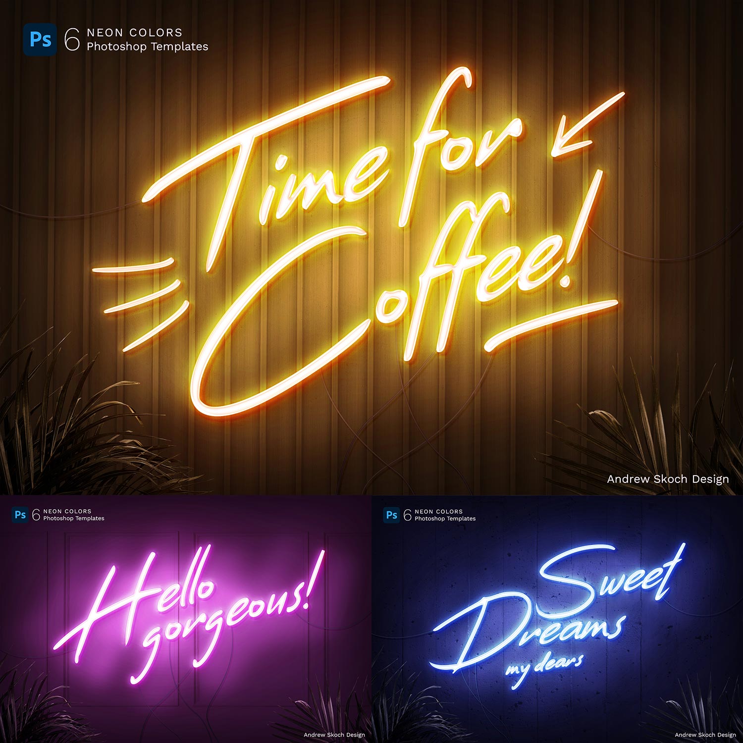 Neon Sign Templates preview image.