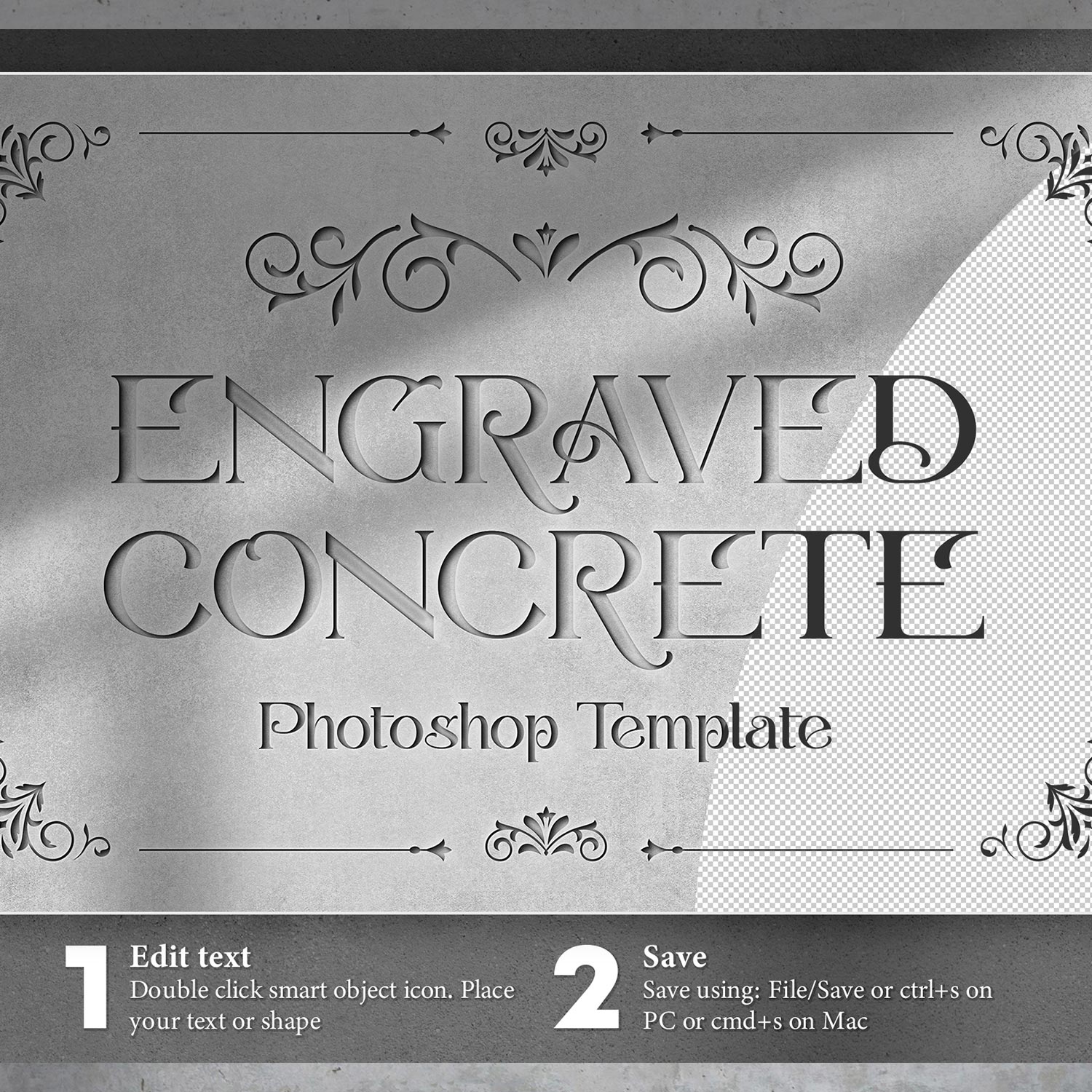 Engraved Concrete Template preview image.