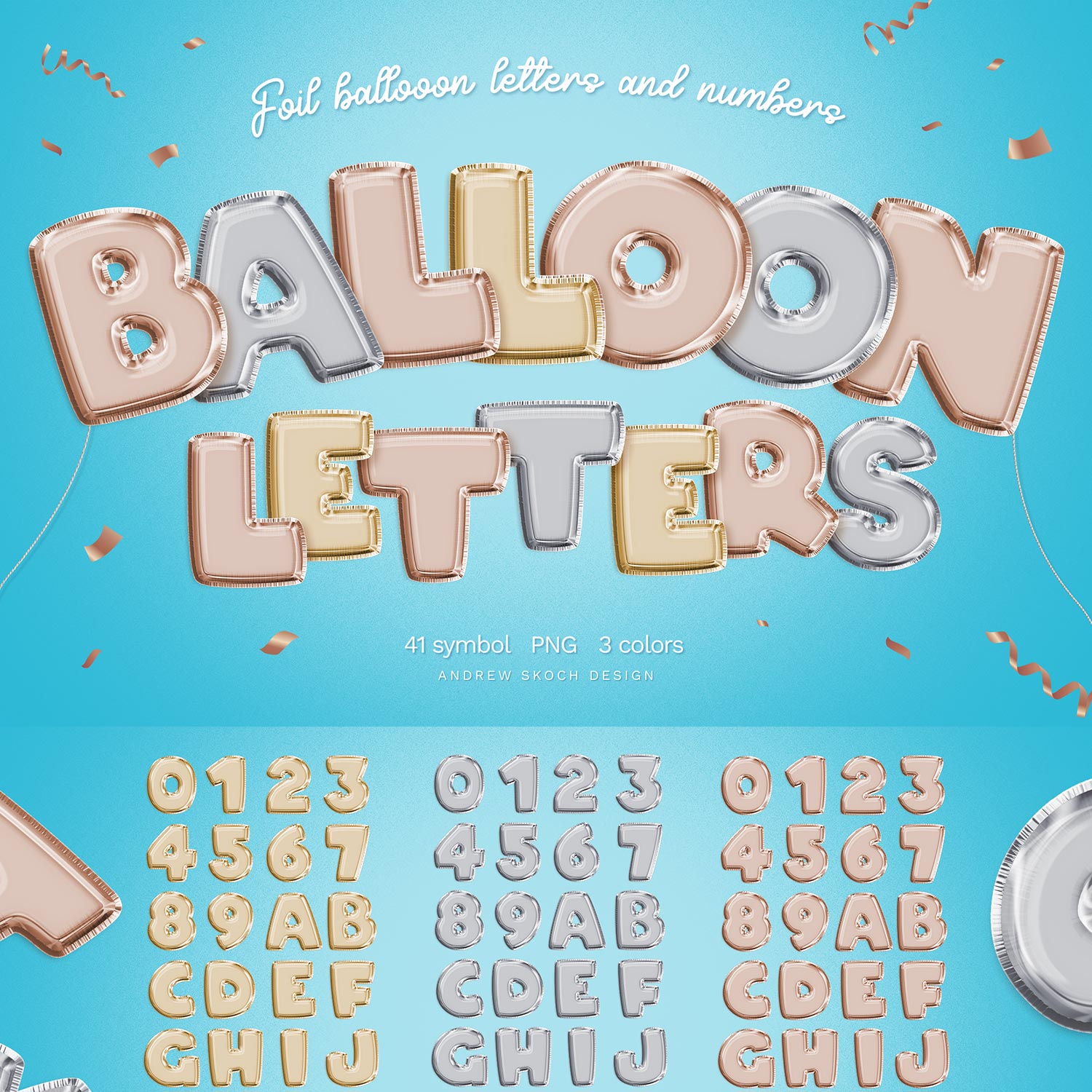 Foil Balloon PNG Letters cover image.