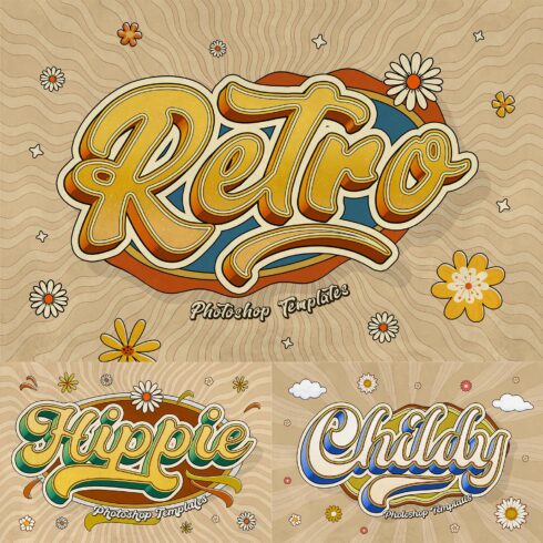 Retro Hippie Text Effects cover image.