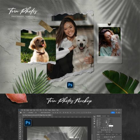 Torn Photo Template cover image.