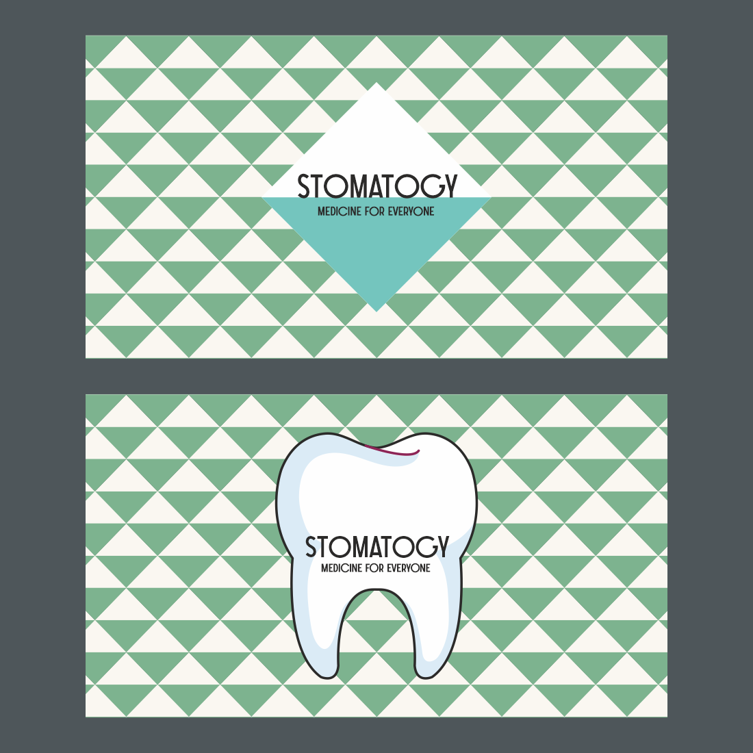 Stomatogy shaped business card preview image.