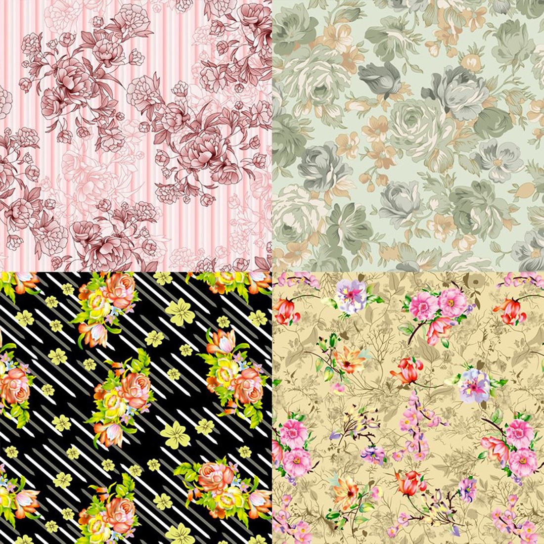 Floral Seamless Patterns for Textile Design preview image.