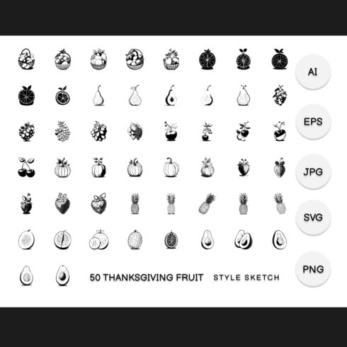 Thanksgiving Fruit Element Draw Black cover image.