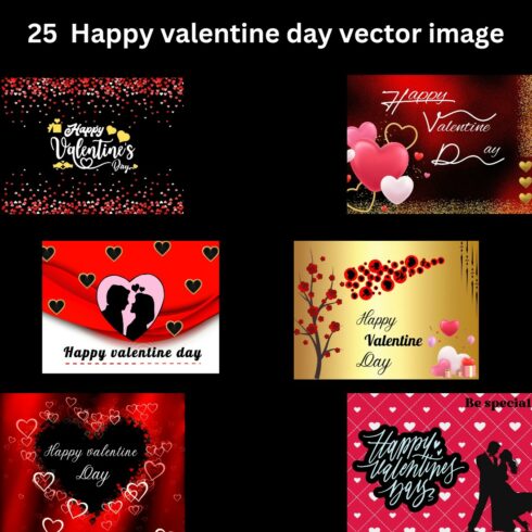 25 Happy valentine day vector image in png file cover image.
