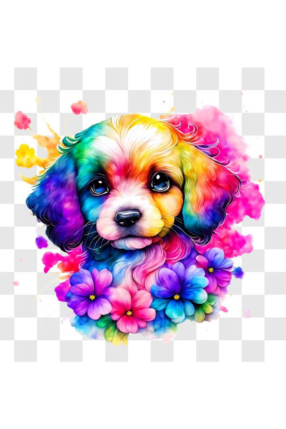 Colorful Dogs: Raising Awareness About Pet Overpopulation PNG pinterest preview image.