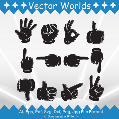 Hands Signs SVG Vector Design cover image.