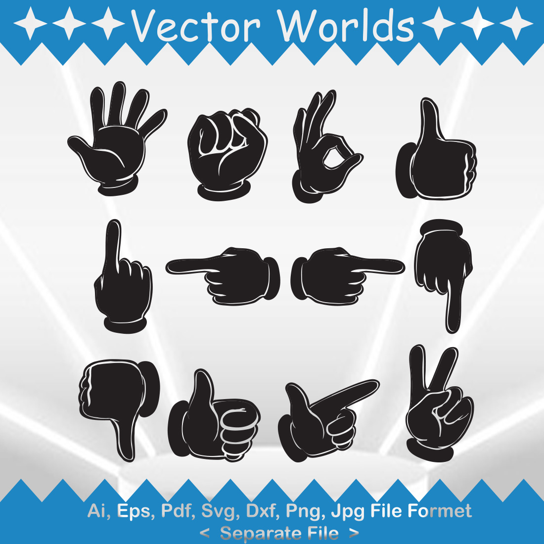 Hands Signs SVG Vector Design cover image.