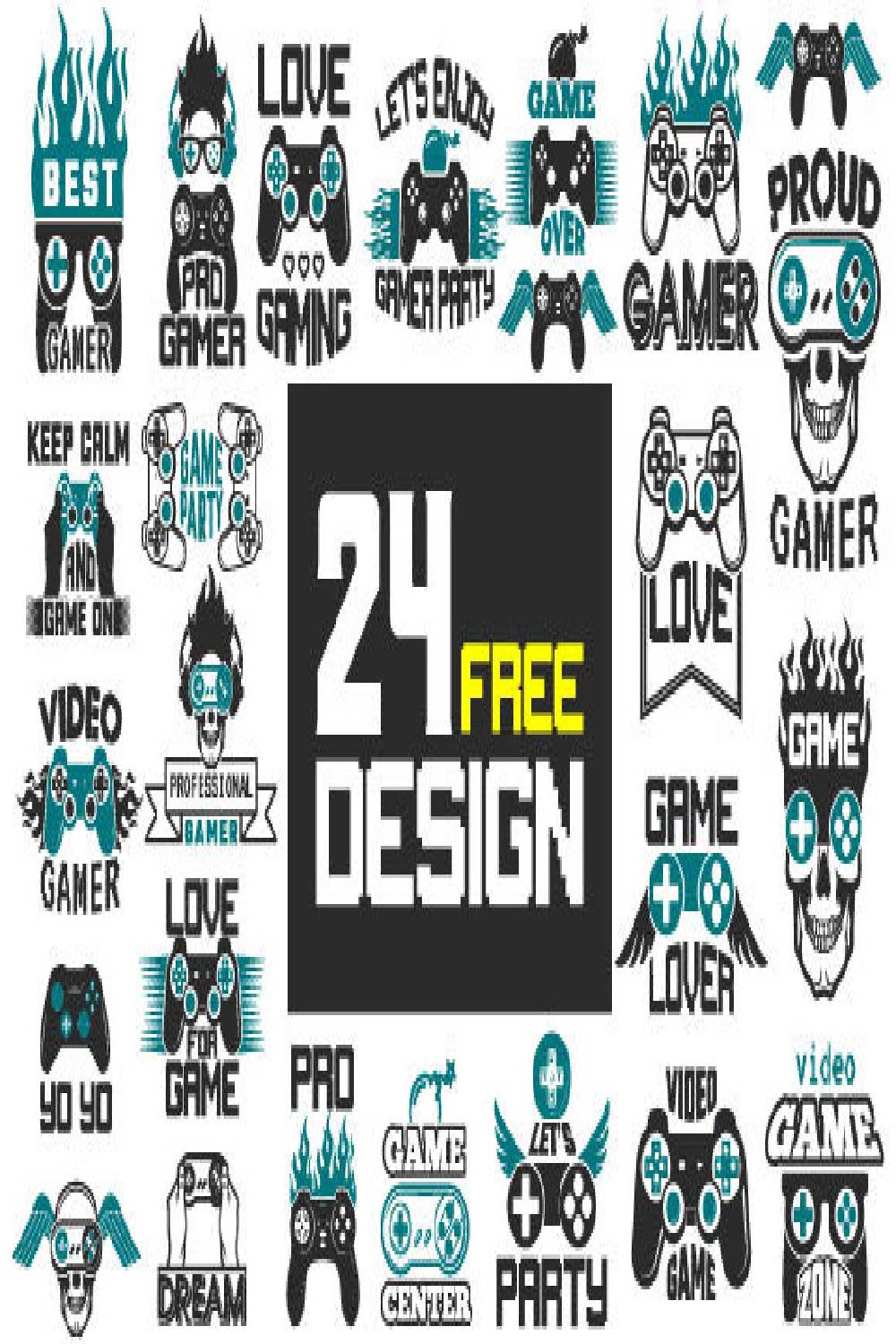 24 Designs Gaming Bundles pinterest preview image.