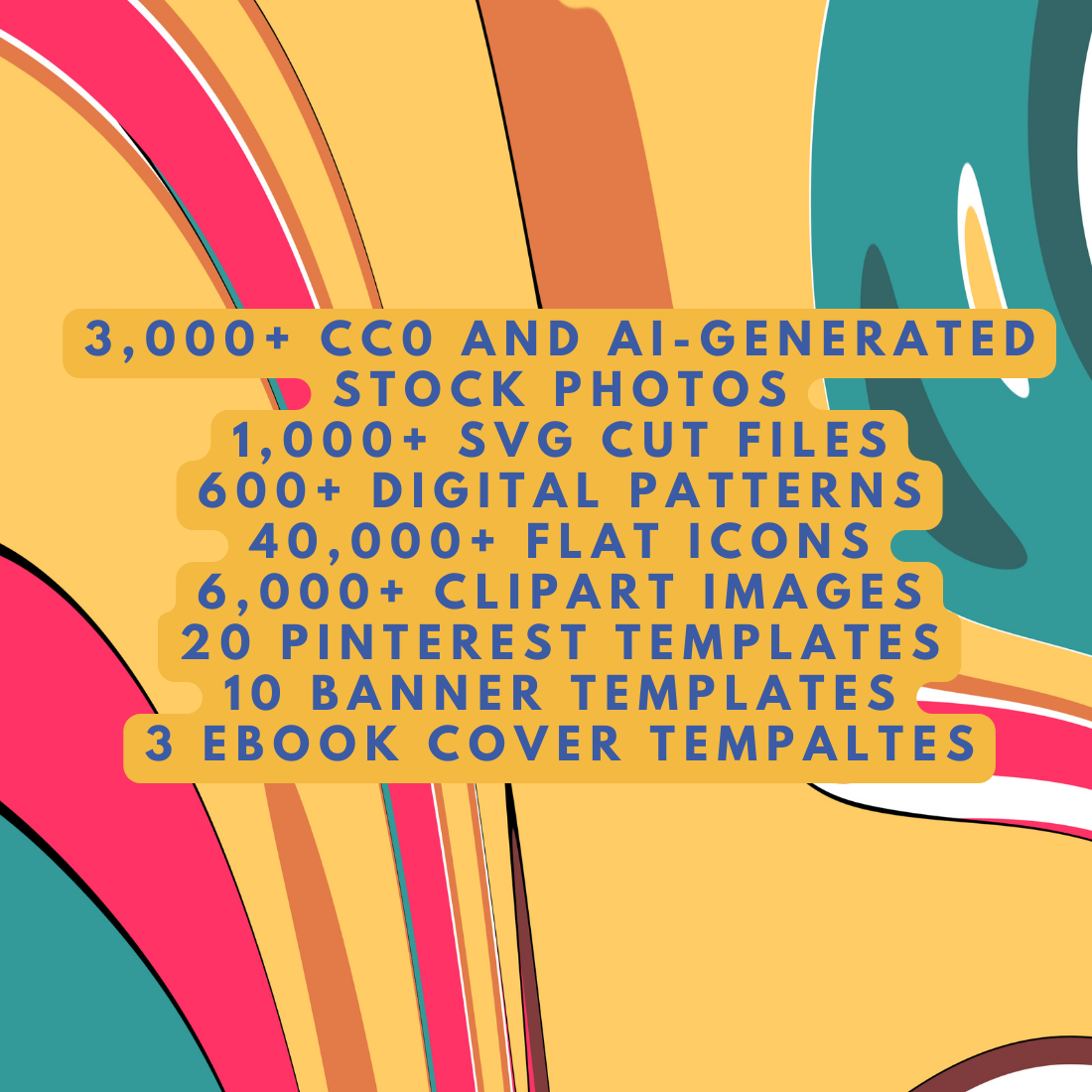 50,000 Graphics! Stock Photos, SVG, Digital Patterns, Clipart, Icons and Templates! preview image.