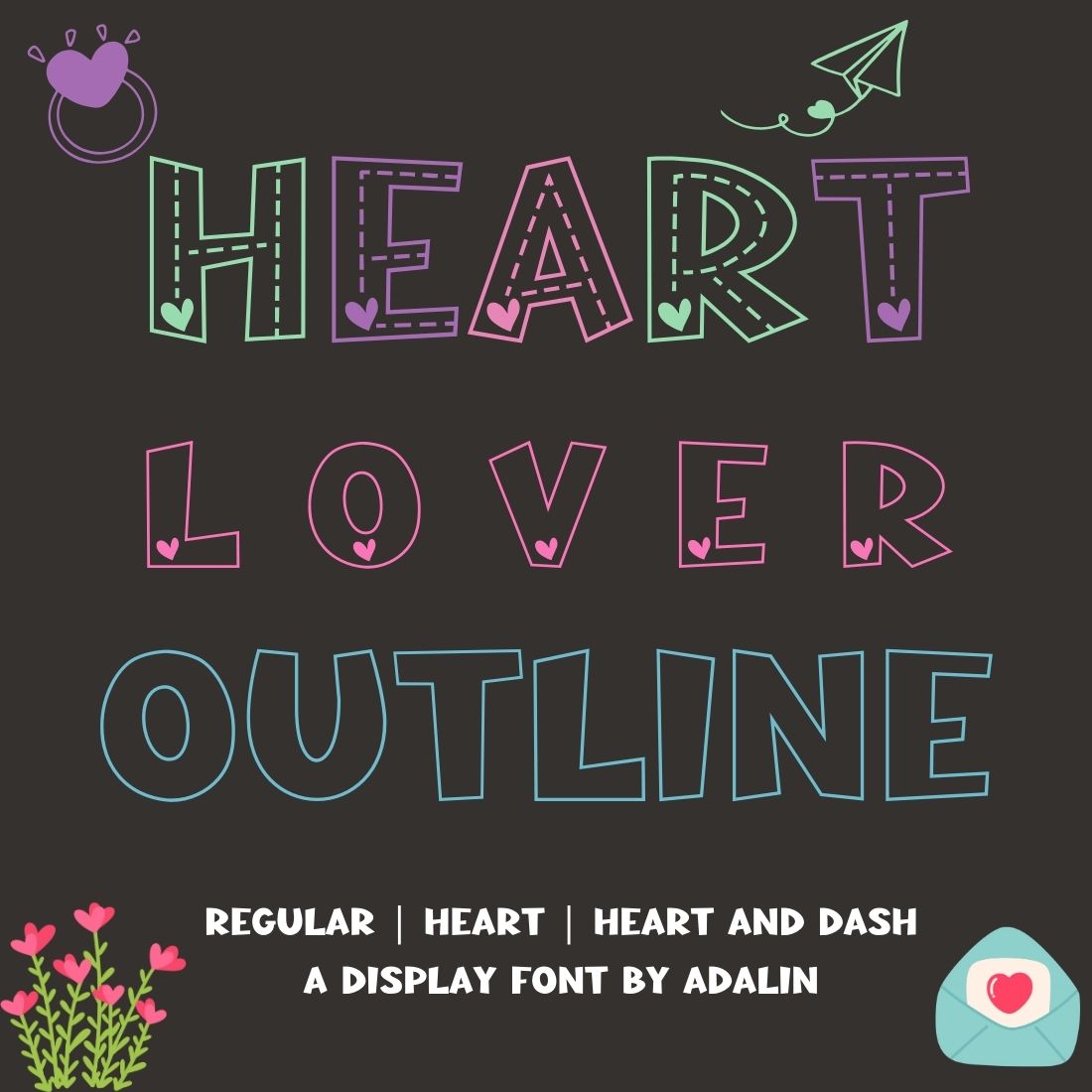 Heart Lover Outline Font cover image.