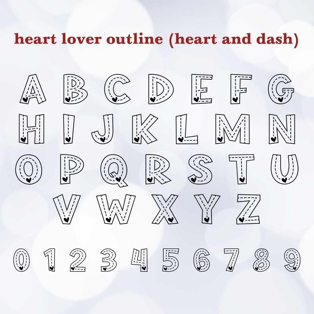 Heart Lover Outline Font preview image.
