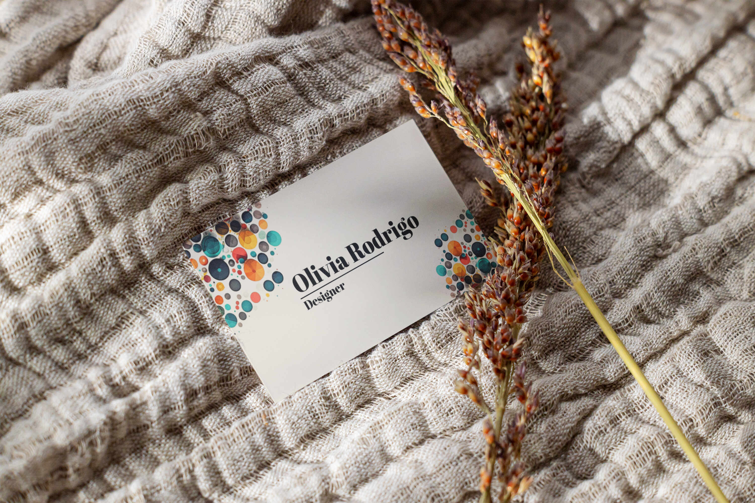 26 business card on blanket a spike of wheat 2 188