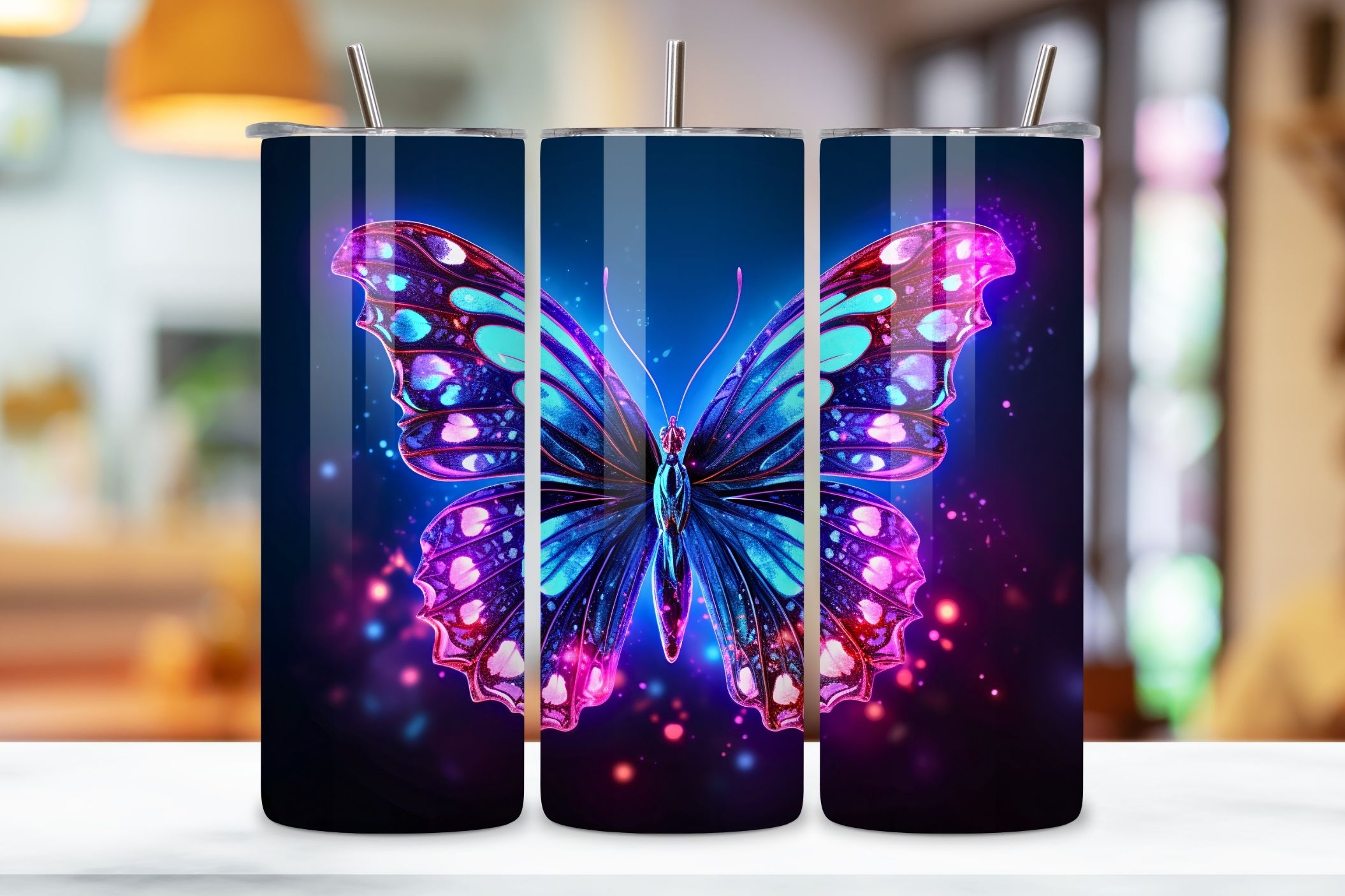 Glowing 20 oz skinny tumbler wrap sublimation bundle