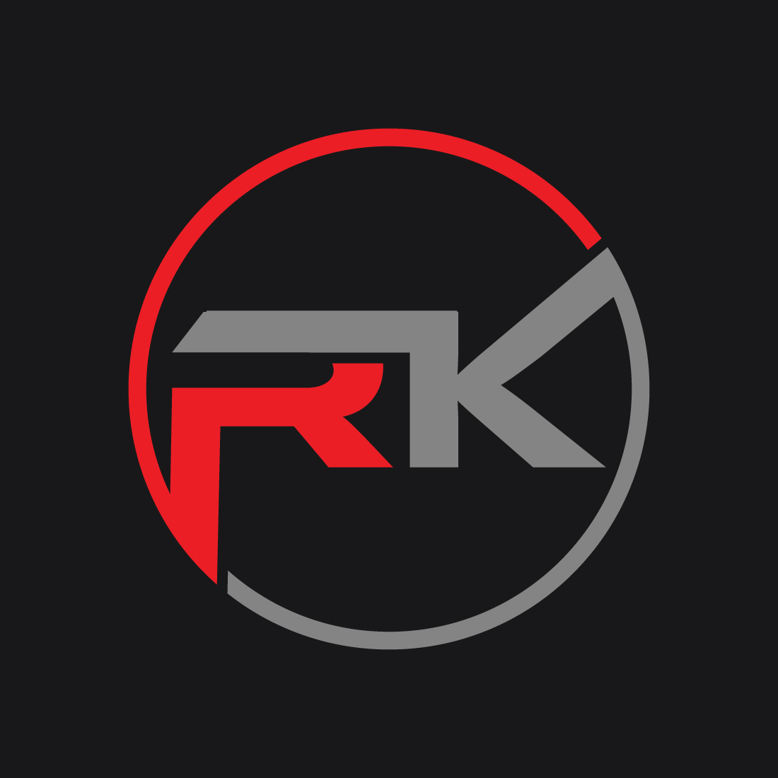 Circle RK letter logo template design cover image.