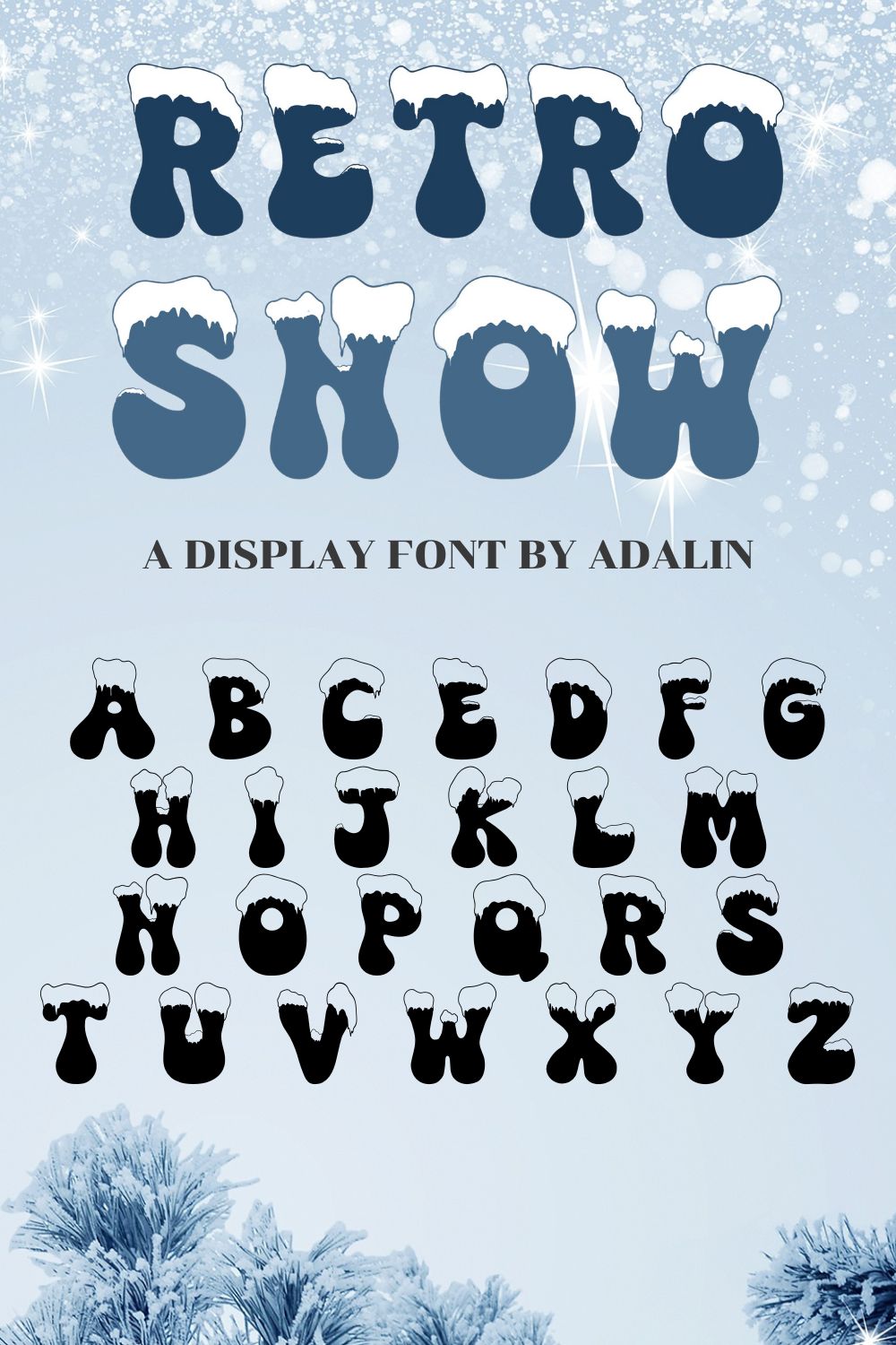 Retro Snow - Display Font pinterest preview image.