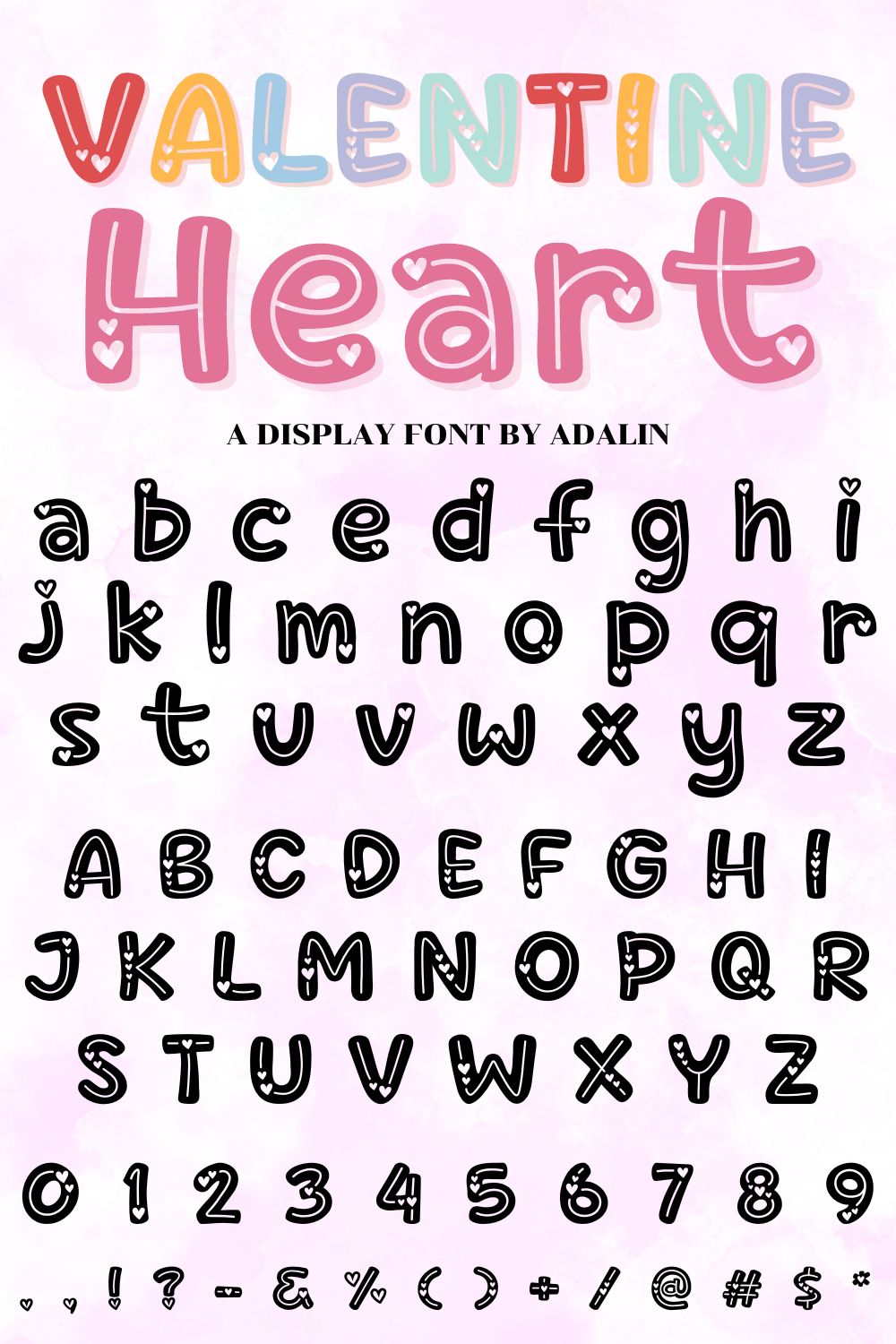 Valentine Heart - Display Font pinterest preview image.