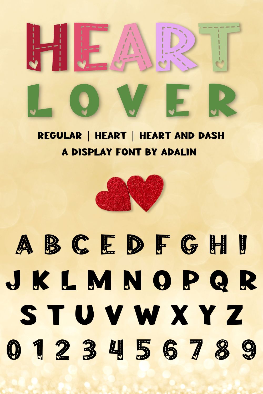 Heart Lover Font pinterest preview image.