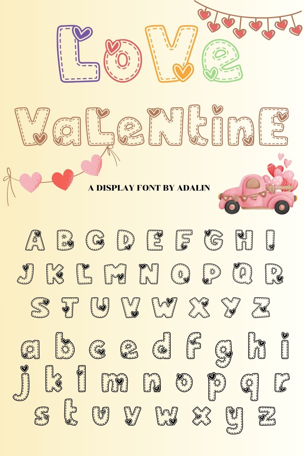 Love Valentine - Display Font pinterest preview image.