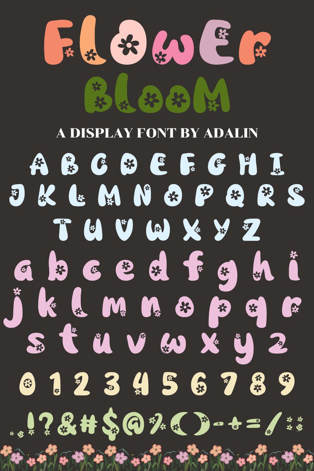 Flower Bloom - Display Font pinterest preview image.