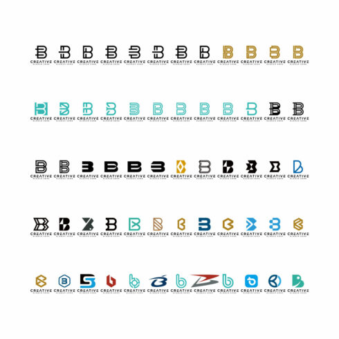 creative letter B icon set design for business of luxury, elegant, simple cover image.