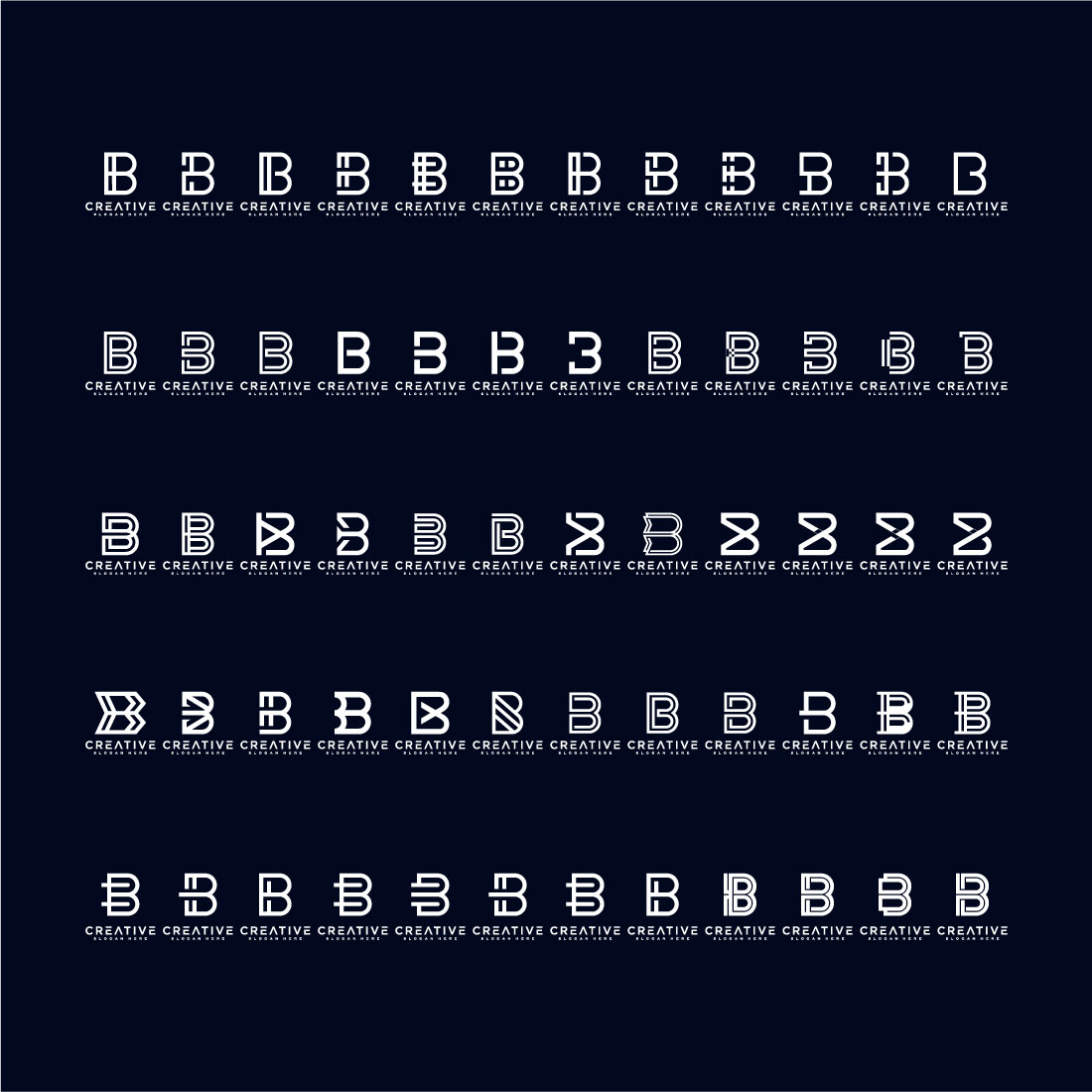 creative letter B icon set design for business of luxury, elegant, simple preview image.