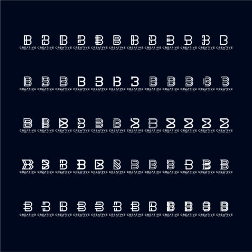 creative letter B icon set design for business of luxury, elegant, simple cover image.