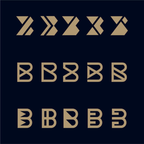 creative letter B icon set design for business of luxury, elegant, simple cover image.