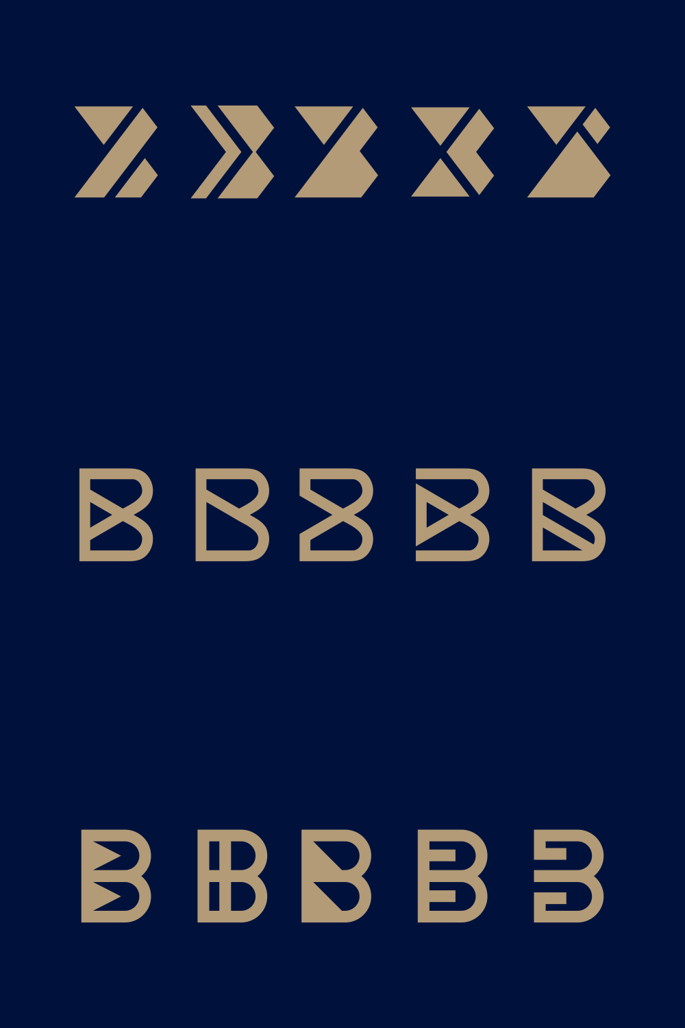 creative letter B icon set design for business of luxury, elegant, simple pinterest preview image.