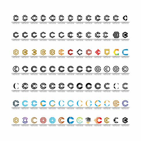 creative letter C icon set design for business of luxury, elegant, simple cover image.