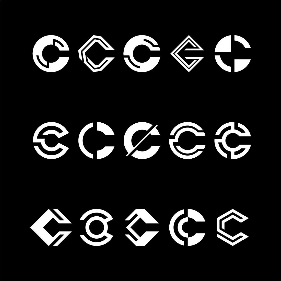 creative letter C icon set design for business of luxury, elegant, simple cover image.