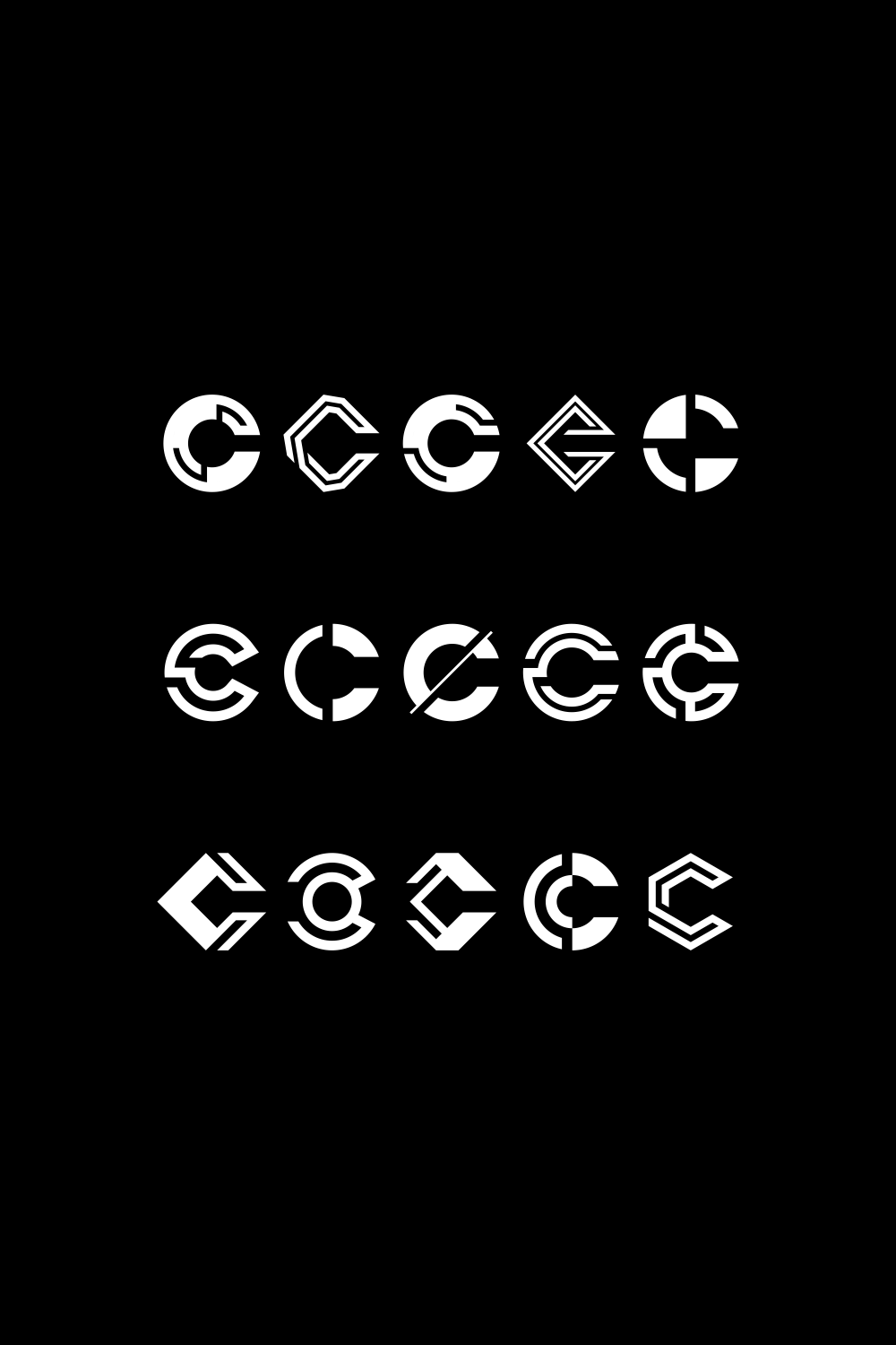 creative letter C icon set design for business of luxury, elegant, simple pinterest preview image.