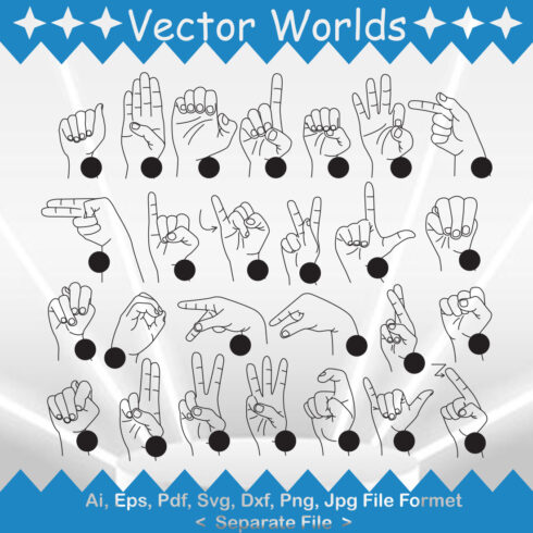 Hands Signs SVG Vector Design cover image.