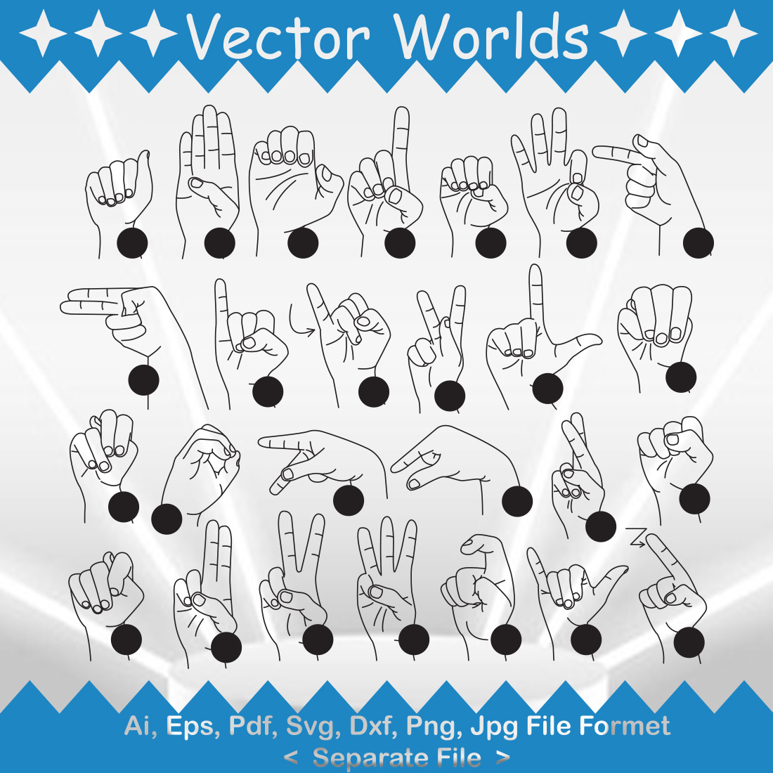 Hands Signs SVG Vector Design preview image.