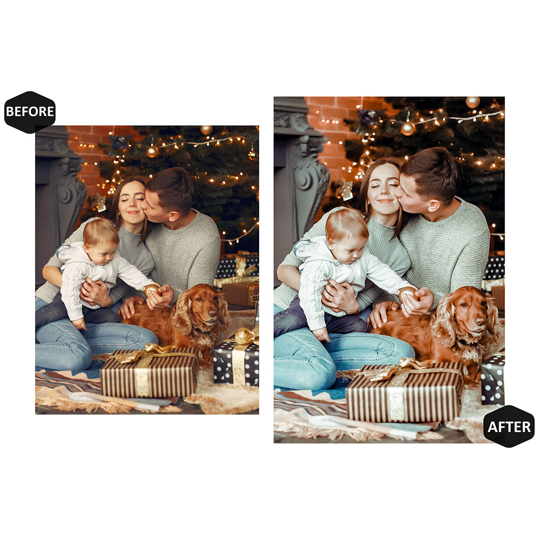 12 December to Remember Lightroom Presets, Brown Xmas Mobile Preset, Christmas Desktop LR Filter Scheme Lifestyle Theme For, Instagram DNG preview image.