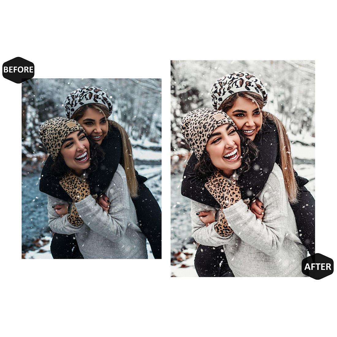 10 Winter Mood Lightroom Presets, Christmas Mobile Preset, Bright Desktop, Blogger And Lifestyle Theme For Instagram LR Filter DNG Portrait preview image.