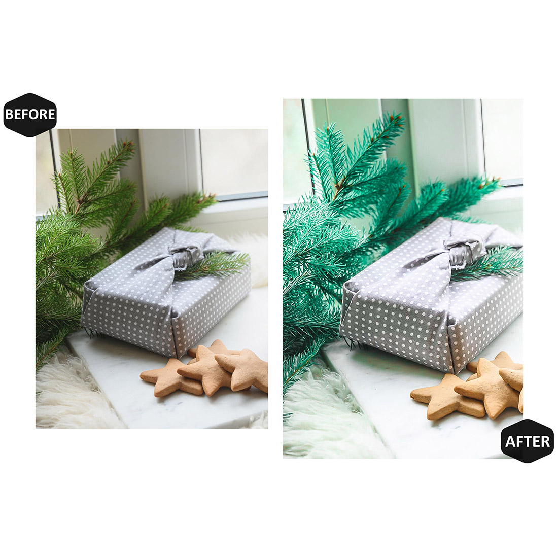 12 Alive Xmas Lightroom Presets, Christmas Mobile Preset, December Holiday Desktop LR Filter Scheme Lifestyle Theme For Portrait, Instagram preview image.