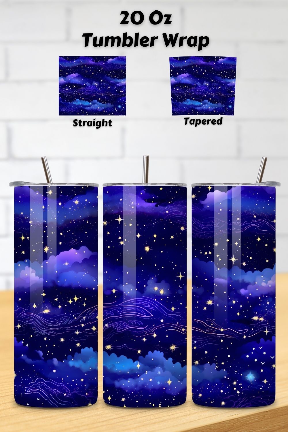 Starry Constellations Tumbler Wrap | Seamless Wrap Design, 20oz tumblers, galaxy design, novelty png design, printable vinyl, stars design, sublimation images, trending png designs, tumbler designs pinterest preview image.